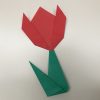 折り紙2枚で作る！平面なチューリップの折り方！